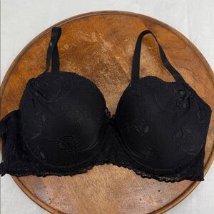International Intimates Bra Wm 38D Black Lace Underwire